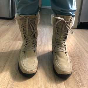 Coach Mason Boot Suede lace up mid calf